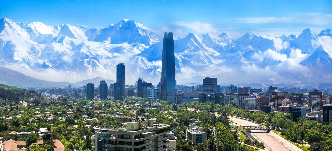 Santiago and the snowy Andes