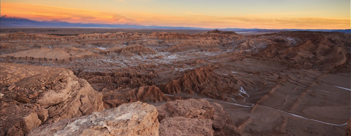 The Atacama Desert at sunset